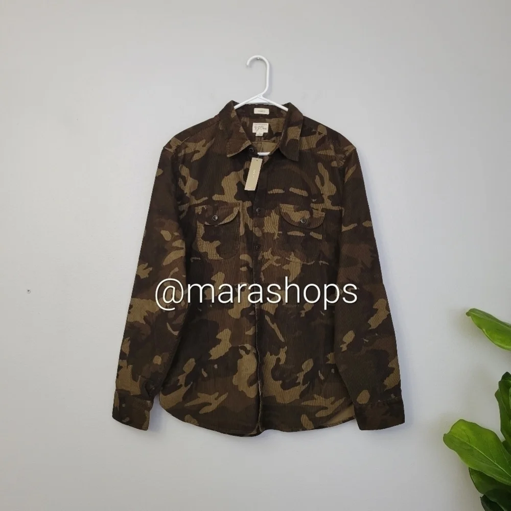 J. CREW Camo Corduroy Workshirt